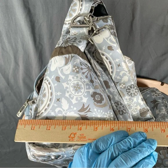 Ju Ju Be Diaper Bag Backpack Maternity Baby Blue Floral - Picture 7 of 14